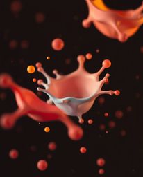 Immerse yourself in this captivating fine art photography piece featuring abstract 3D colorful splash shapes floating in spac