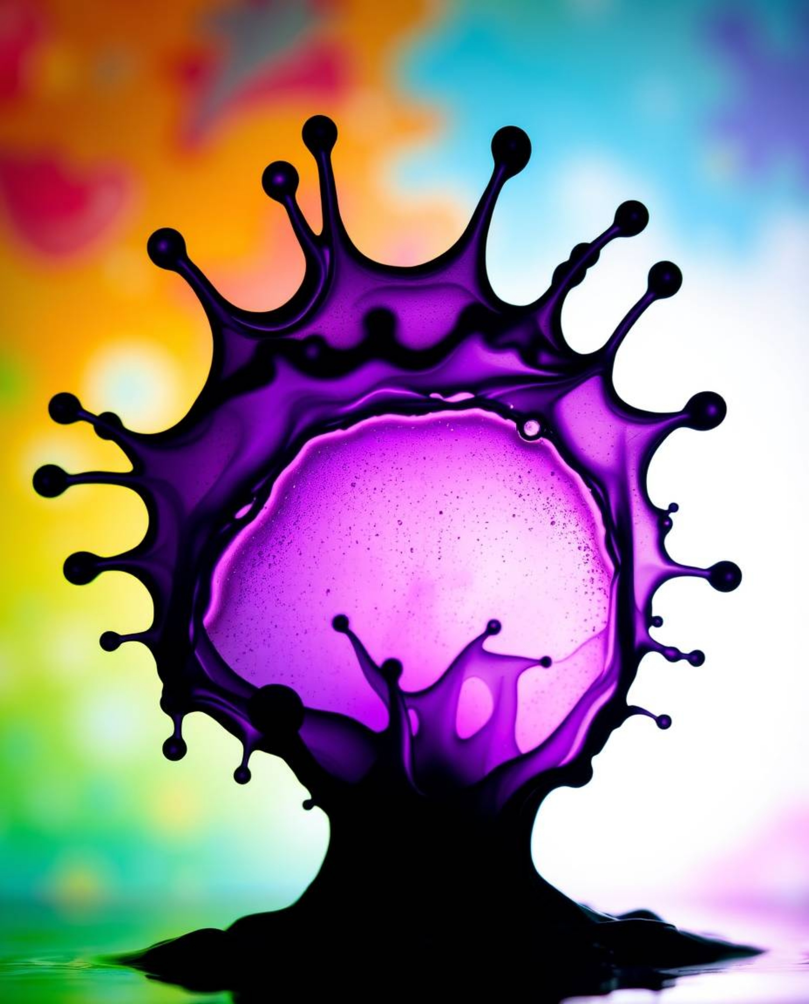 Capture the mesmerizing beauty of silhouetted ink in water with stunning macro photography. These images feature vivid backgr