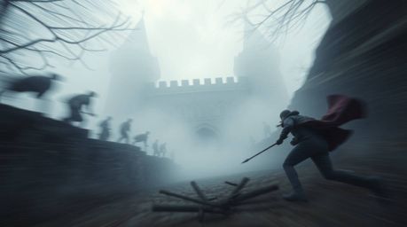 Experience the thrill of a thief's daring infiltration into a heavily guarded castle amidst thick, foggy surroundings. Witnes