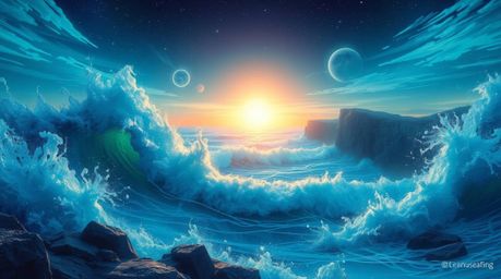 Immerse yourself in a captivating blend of ethereal beauty and futuristic innovation with this stunning painting. Combining s