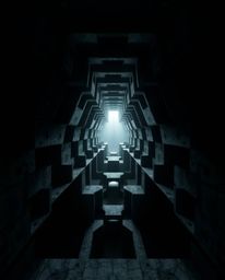 Explore a collection of unsettling yet captivating images featuring repetitive cube patterns in the style of M.C. Escher's im