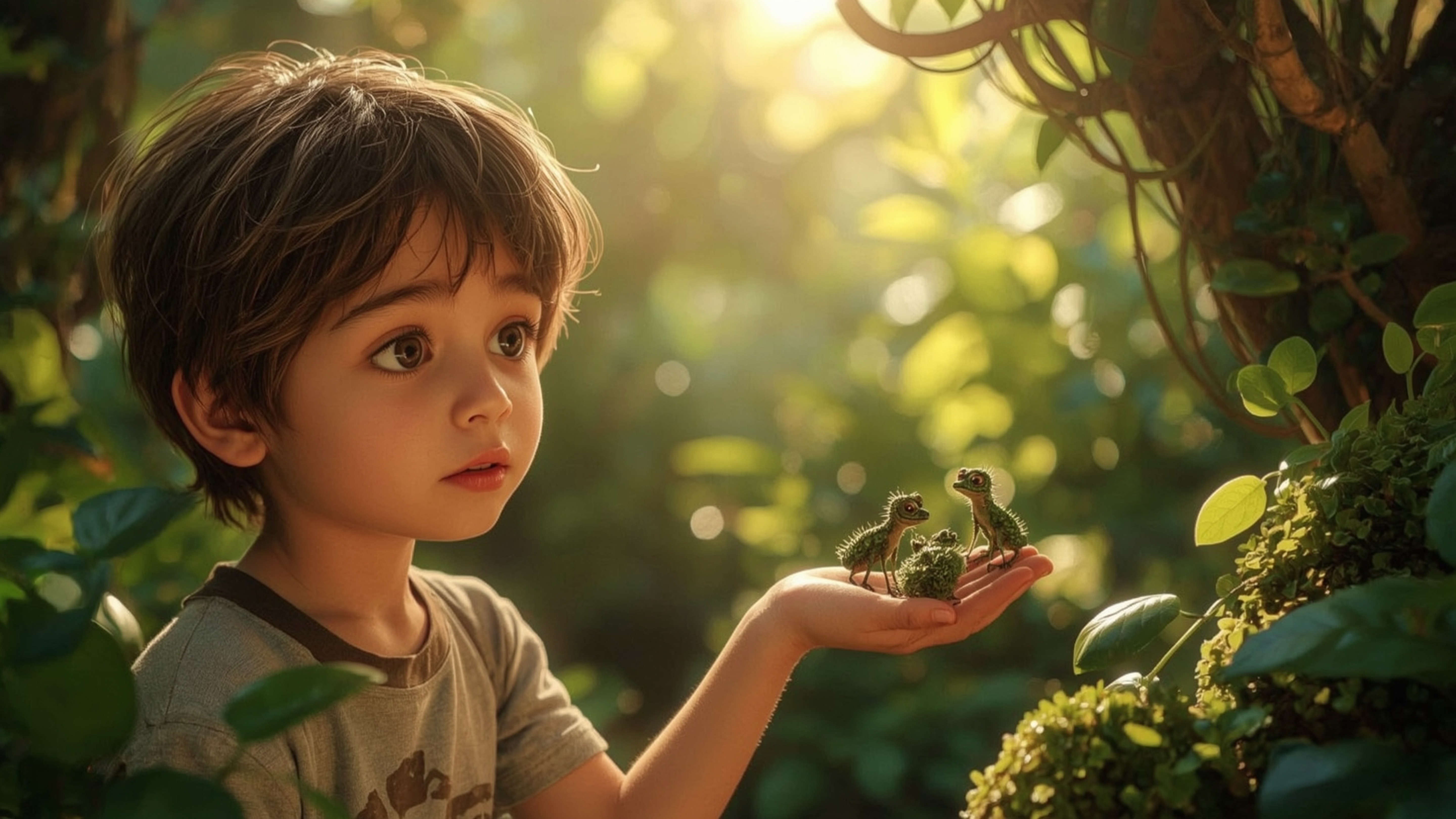 This highly detailed, high-resolution stock photo, illustrated in a vibrant, whimsical Pixar style, captures a gifted and cur