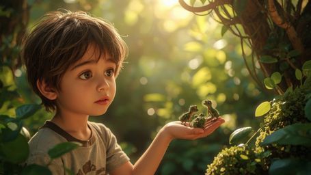 This highly detailed, high-resolution stock photo, illustrated in a vibrant, whimsical Pixar style, captures a gifted and cur