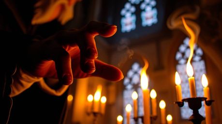 This image captures an extreme macro close-up of a classic Disney villain's hands casting a spell within the aged walls of an
