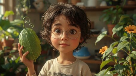 A highly detailed, high-resolution stock photo of a bright-eyed, curious, and inventive young homeschooler, reminiscent of a 