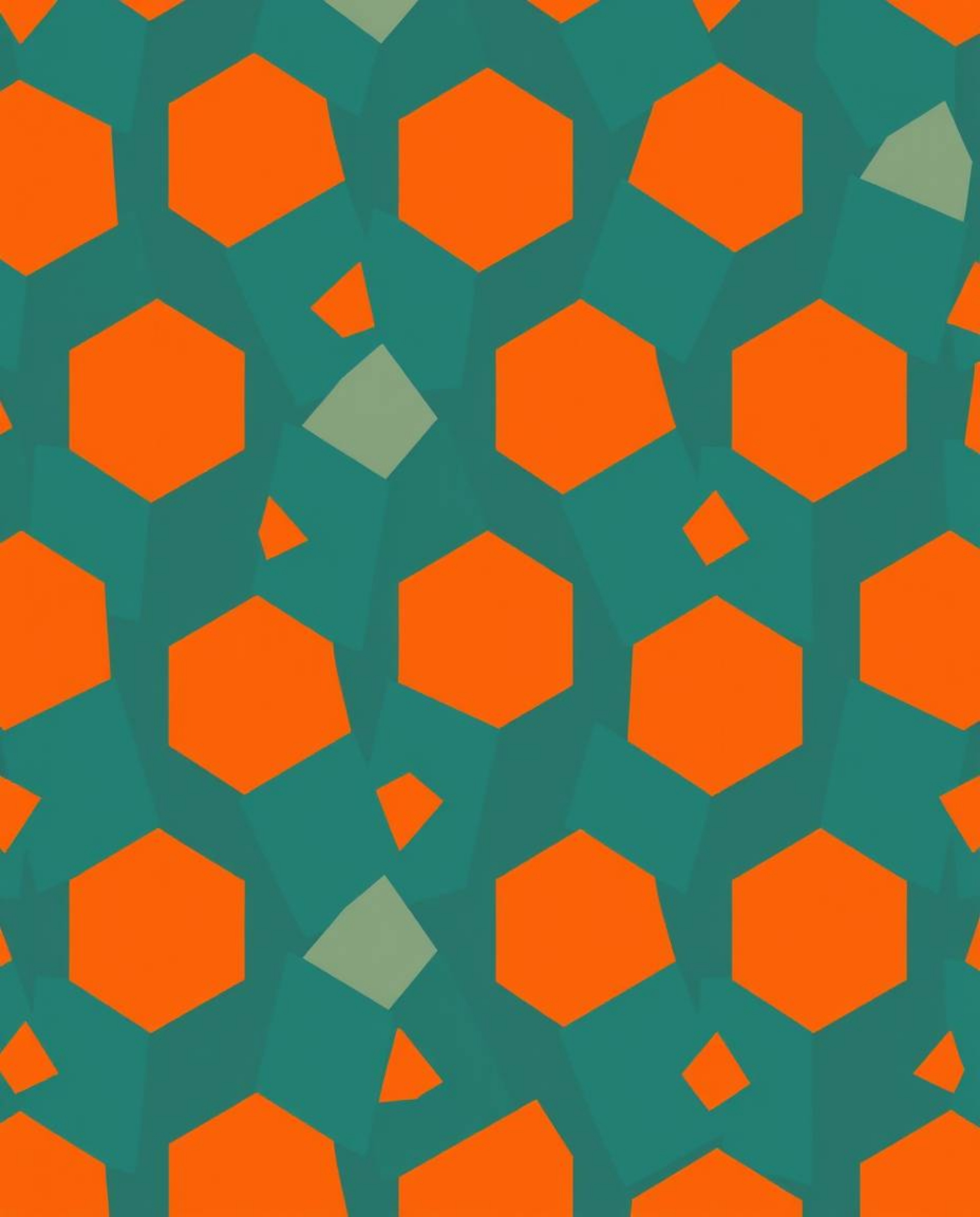 Explore a modern flat design featuring a seamless geometric pattern composed of hexagons and triangles, rendered in a vibrant