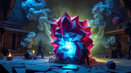 A stunning visual representation of a classic exploding TNT gag set in the Wild West, reimagined with intricate origami style