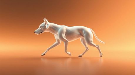 Experience a seamless blend of artistry and imagination with this stunning image of a futuristic dog gracefully walking itsel