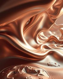Experience breathtaking cinematic photography showcasing smooth, 3D fluid shapes with stunning metallic textures.  These high