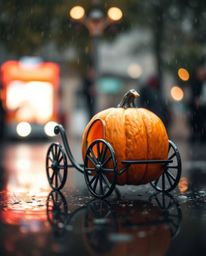 A captivating image depicting a wet and rainy scene brought to life with a blurred bokeh effect. The sharp focus rests upon a
