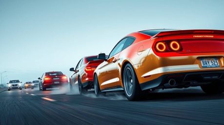 This high-resolution stock photo captures a dynamic chase scene with exaggerated squash and stretch animation, rendered in vi