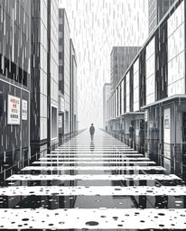 Explore a captivating isekai anime style scene rendered in black and white, featuring a mesmerizing optical illusion with a r