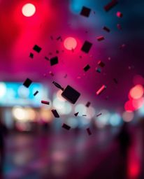 Explore captivating abstract photography featuring a blurred bokeh effect with rich burgundy and deep blue hues. Dive into a 