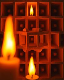 A mesmerizing scene showcasing a repetitive cube pattern reminiscent of Escher's impossible geometry, bathed in the warm and 