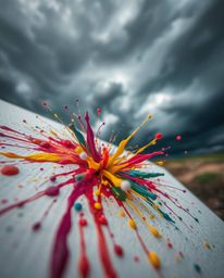 Explore the captivating world of abstract art with these stunning images of paint explosions on a white canvas. Featuring ext
