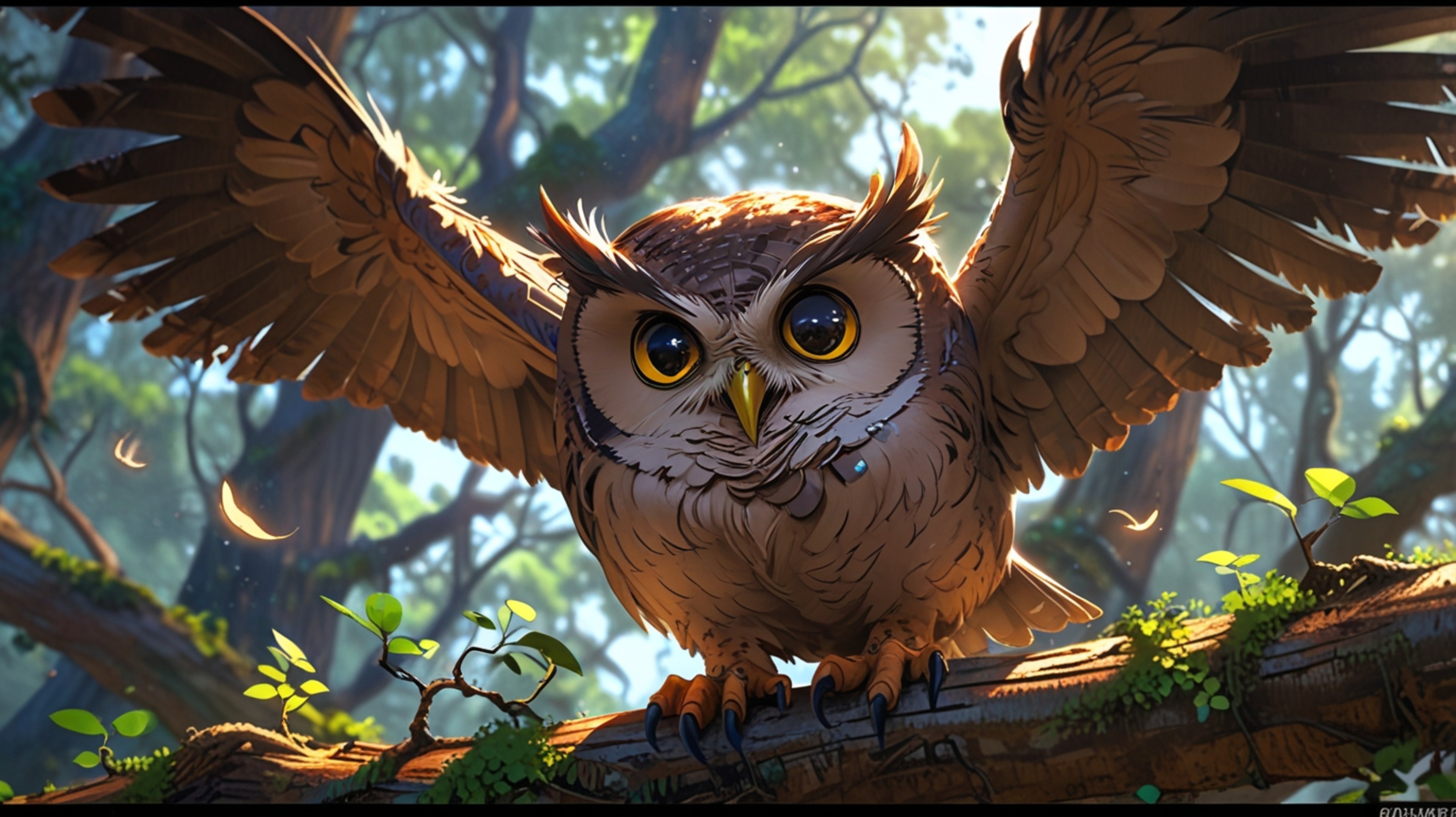 In a wonderfully imaginative and heartwarming scene, created with the charm of Pixar and the artistic flair of anime, a wise 