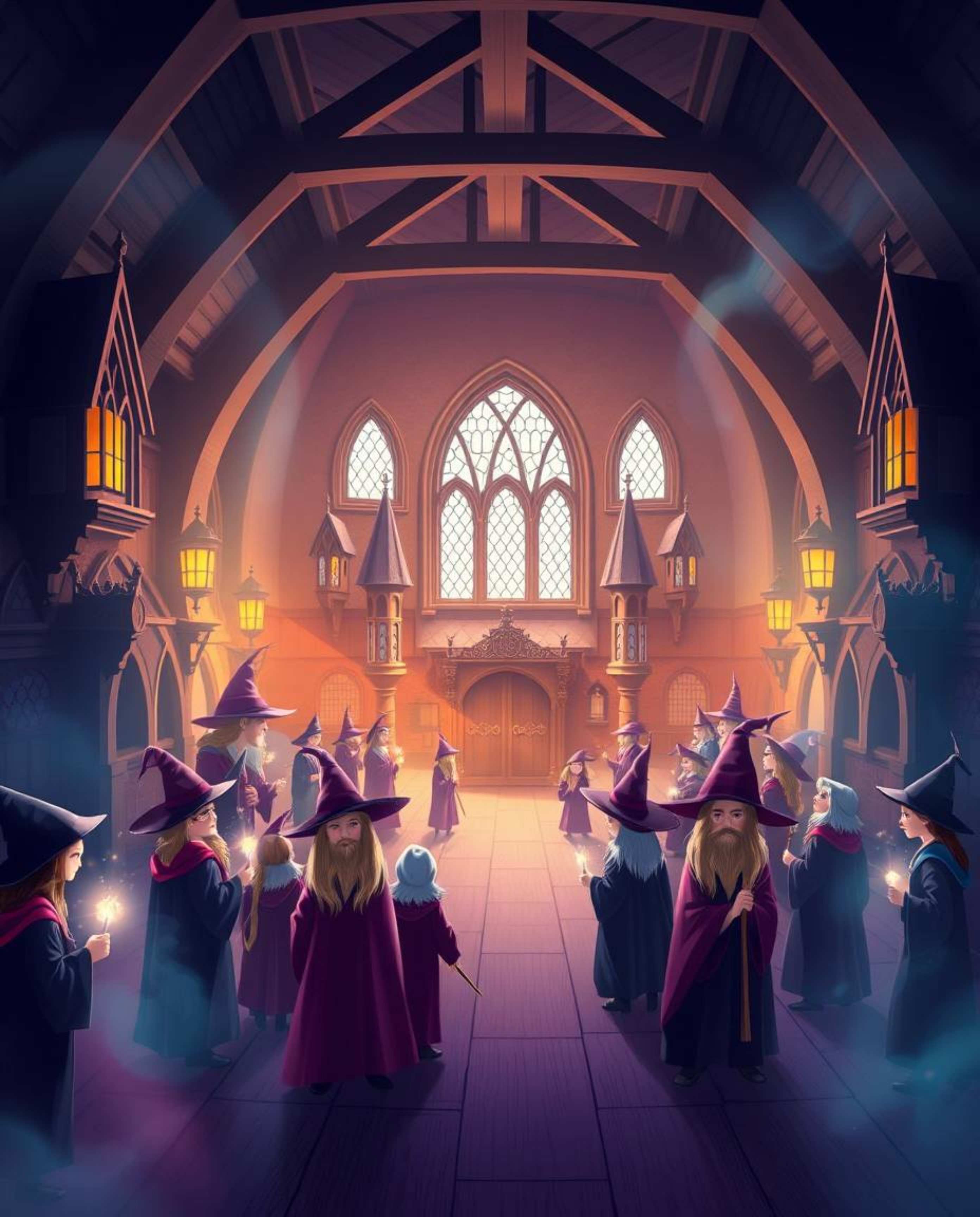 Discover a captivating magical school brimming with young wizards.  Experience smooth gradient transitions and seamless color