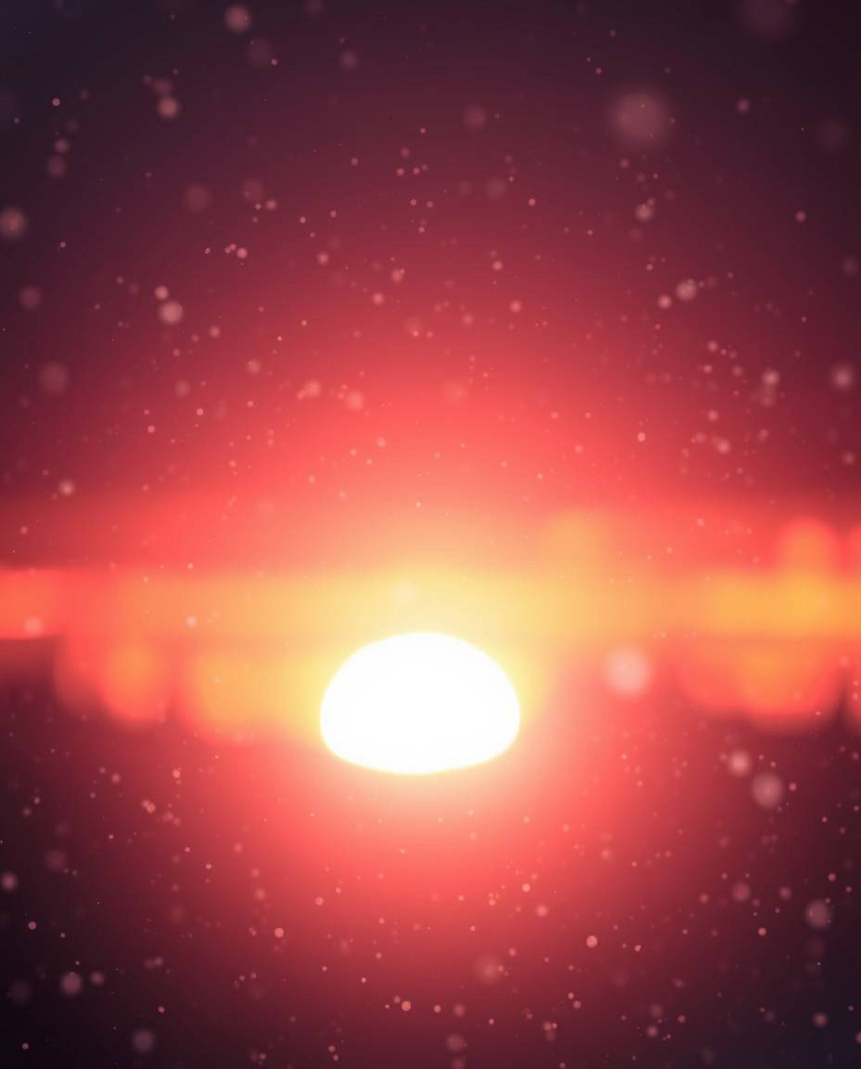 This image captures the mesmerizing scene of snowflakes falling during a vibrant sunset, charged with an ethereal and spiritu