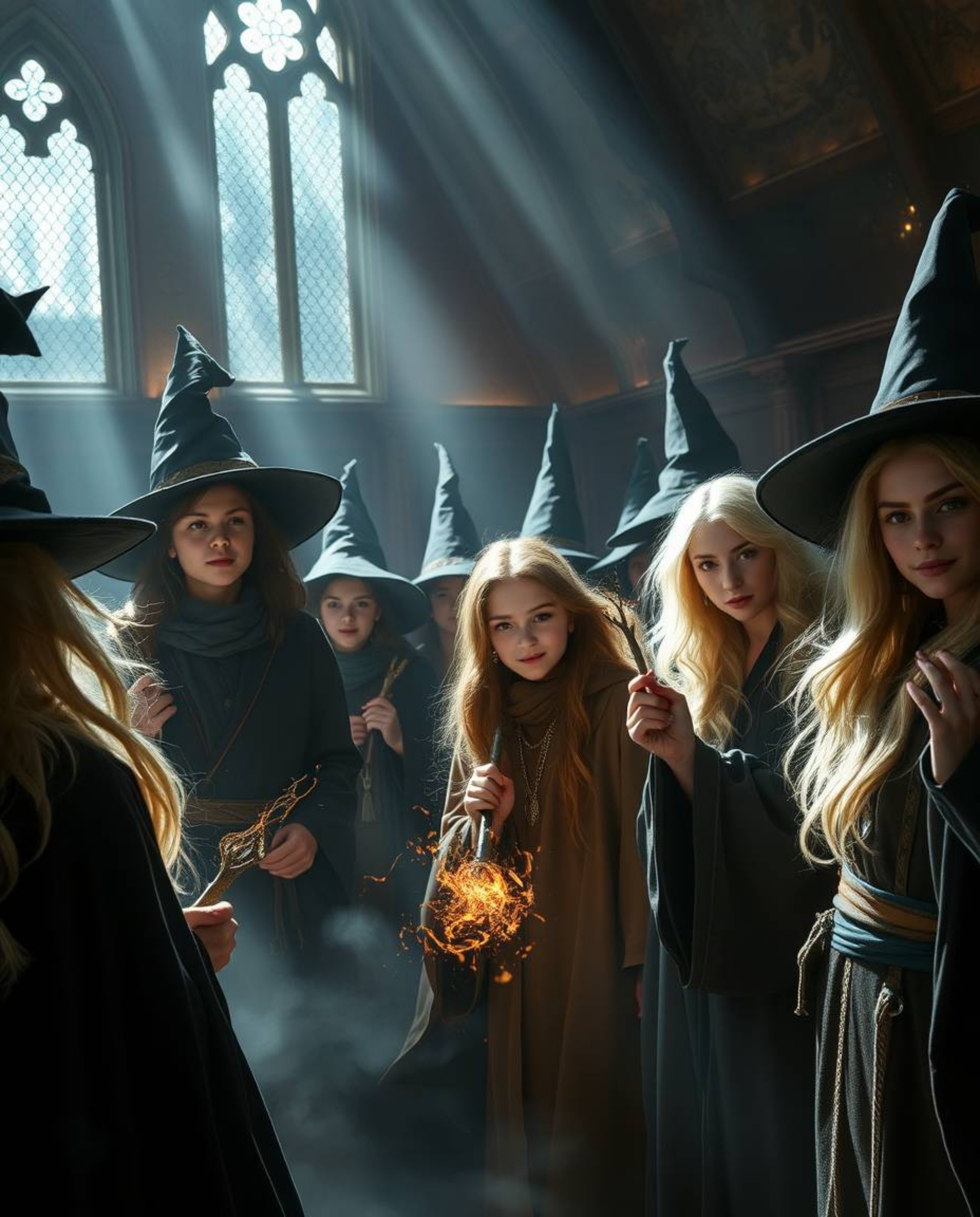 Explore a magical school teeming with young wizards, bathed in strong, hard light and featuring graceful, elegant characters 