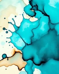 Explore the mesmerizing beauty of delicate watercolor paintings featuring rich, deep teal ink dissolving in water. Captured i