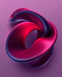 A captivating 3D illustration showcasing rich burgundy and deep blue fluid shapes seamlessly morphing into one another in an 