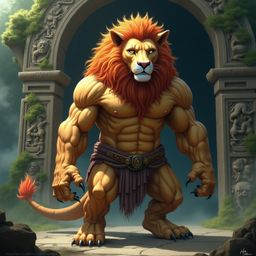 A breathtaking image of a majestic sphinx, a mythical being with the upper body of a muscular human and the lower body of a p