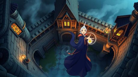 This striking artwork features a classic Disney villain conjuring a powerful spell within the confines of an ancient castle, 