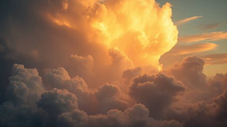 Capture the power and beauty of nature with this high-resolution stock photo showcasing dramatic thunderstorm clouds illumina