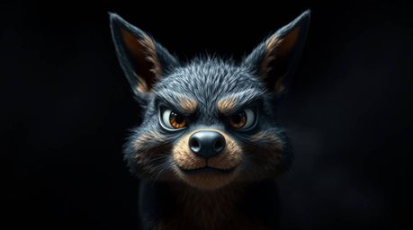 Explore striking visuals featuring volumetric lighting and intense jet black hues, further enhanced by a sarcastic animal sid