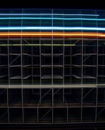 Explore a mesmerizing world of optical illusions with this long exposure photograph capturing a repetitive cube pattern in Es