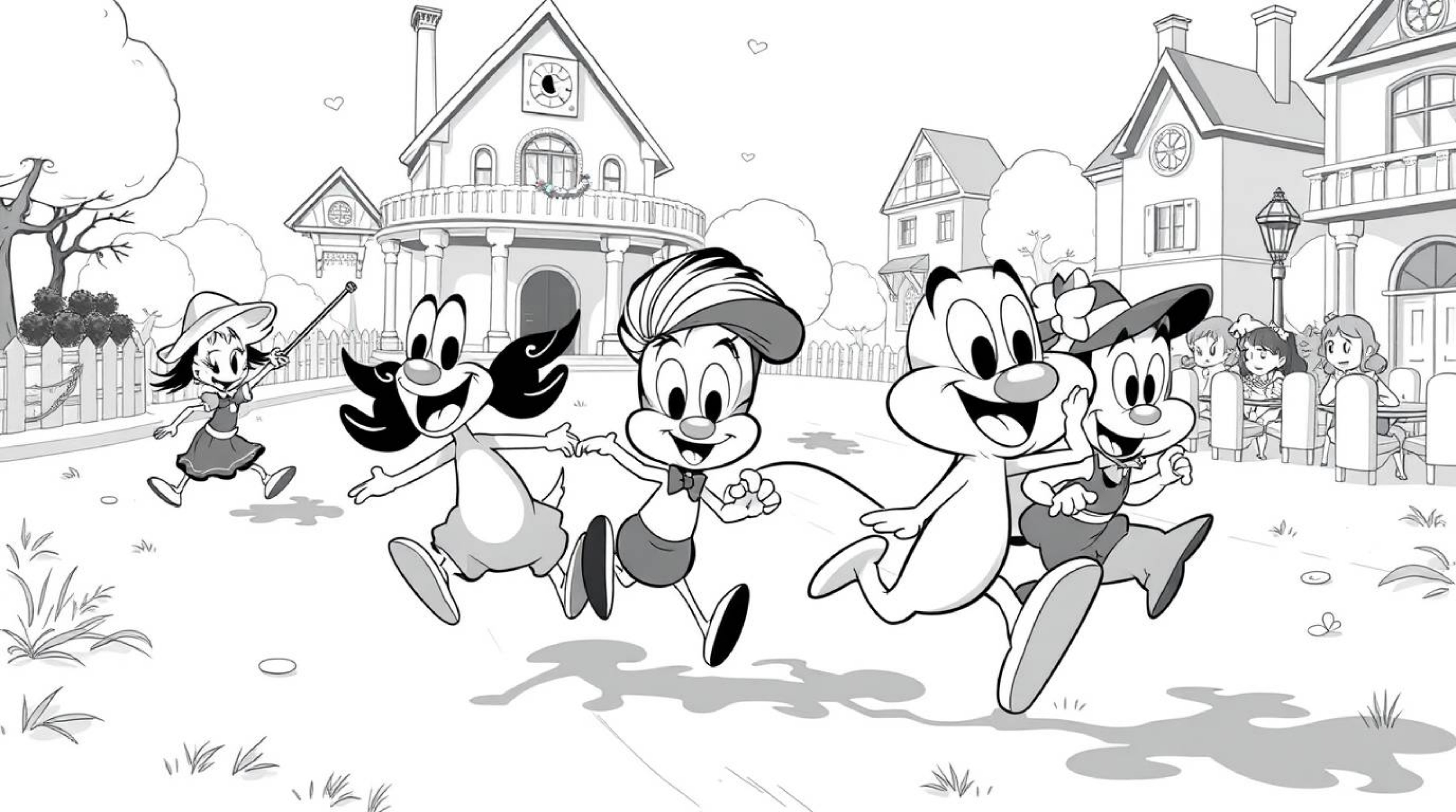 Experience a timeless and adorable classic black and white chase scene brought to life with exaggerated squash and stretch an