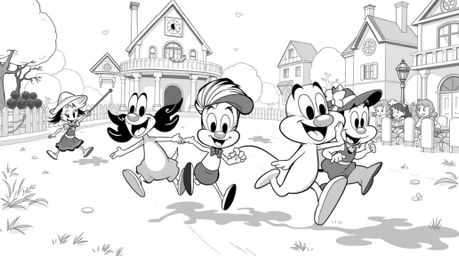 Experience a timeless and adorable classic black and white chase scene brought to life with exaggerated squash and stretch an