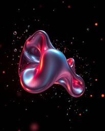 Explore mesmerizing futuristic sci-fi visuals featuring glassy fluid 3D shapes in constant motion, surrounded by captivating 