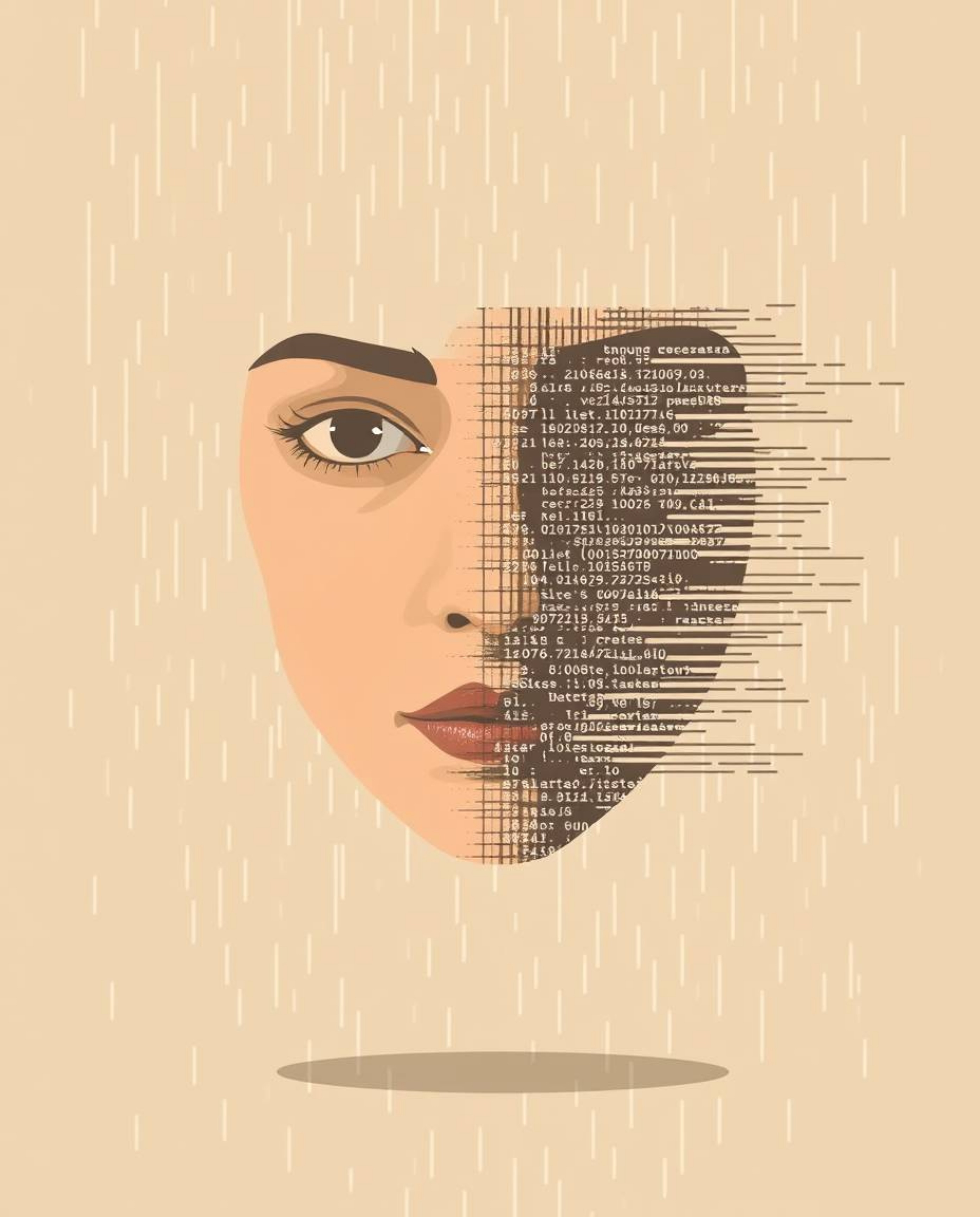 Explore a mesmerizing blend of modern flat design and natural earth tones in this digital artwork. A wet rainy scene sets the