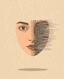 Explore a mesmerizing blend of modern flat design and natural earth tones in this digital artwork. A wet rainy scene sets the