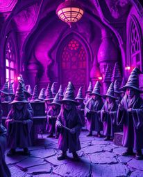 Discover a magical school brimming with young wizards, bathed in deep ultraviolet hues.  This stunning collection showcases s