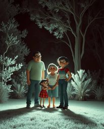 Experience a heartwarming and surreal Pixar-style family reunion, captured in striking hard light and otherworldly infrared t
