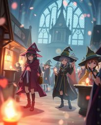 Immerse yourself in a magical school where young wizards hone their skills, rendered in a captivating Isekai anime style. Exp