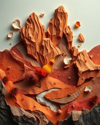 Immerse yourself in a captivating digital glitch landscape crafted with layered papier-mâché techniques. This artwork, bursti