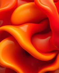 A stunning abstract composition featuring vibrant 3D fluid shapes interacting dynamically with geometric forms in a tight clo