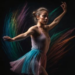 This chalk pastel portrait captures the dynamic energy of a dancer in motion.  Soft, blurred lines create a sense of fluidity