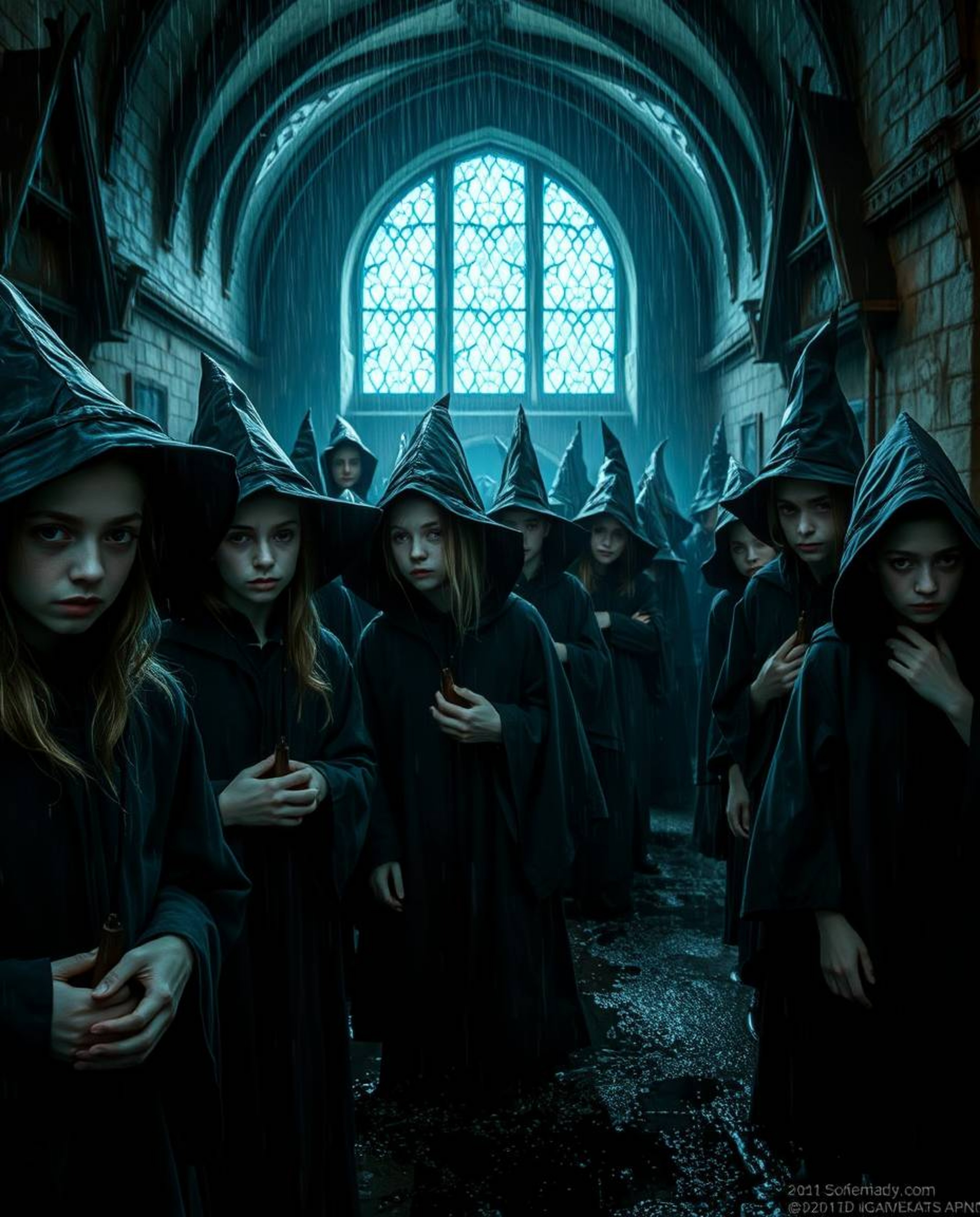 Discover a mysterious magical school shrouded in an eerie, creepy atmosphere.  Young, gaunt wizards in dark clothing populate