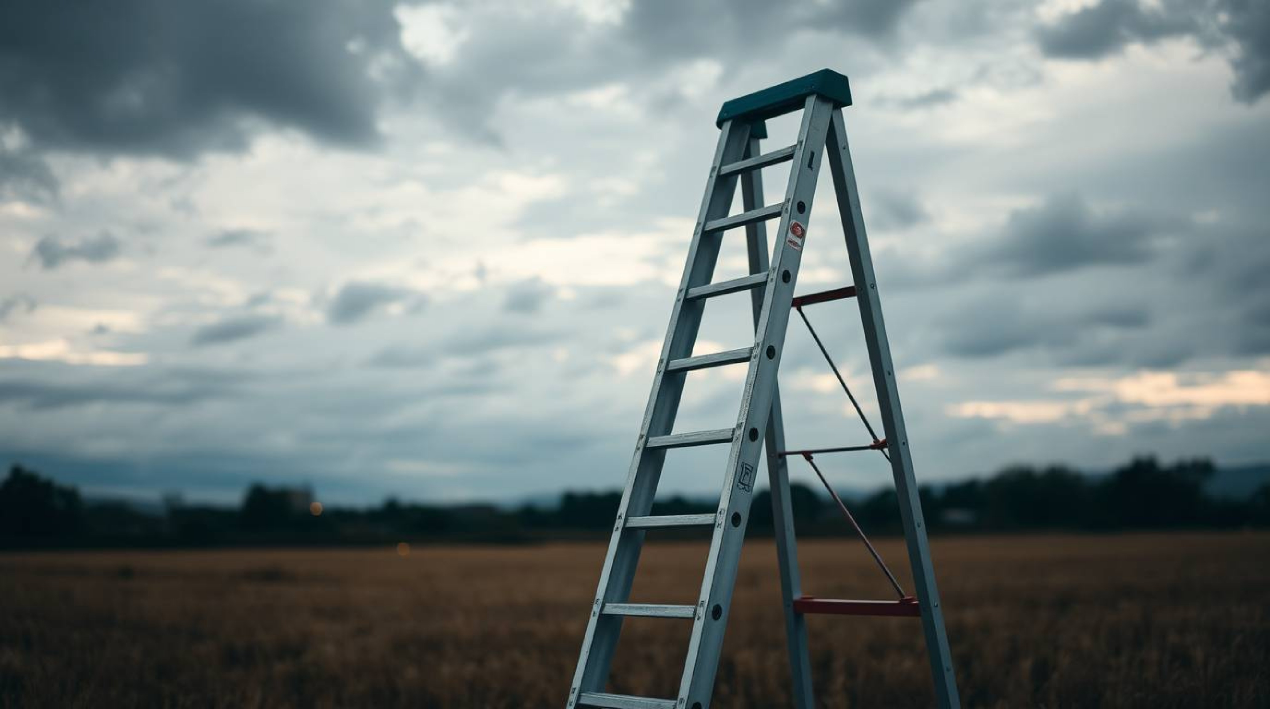 This collection features candid street photography capturing minimalist scenes. Images depict a silver ladder in an open fiel