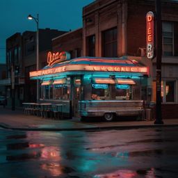 Experience a taste of Americana at this classic diner located on a bustling city corner.  Featuring iconic chrome fixtures, v