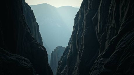 Experience the dramatic beauty of a rocky canyon brought to life through cinematic techniques. This imagery captures the cany