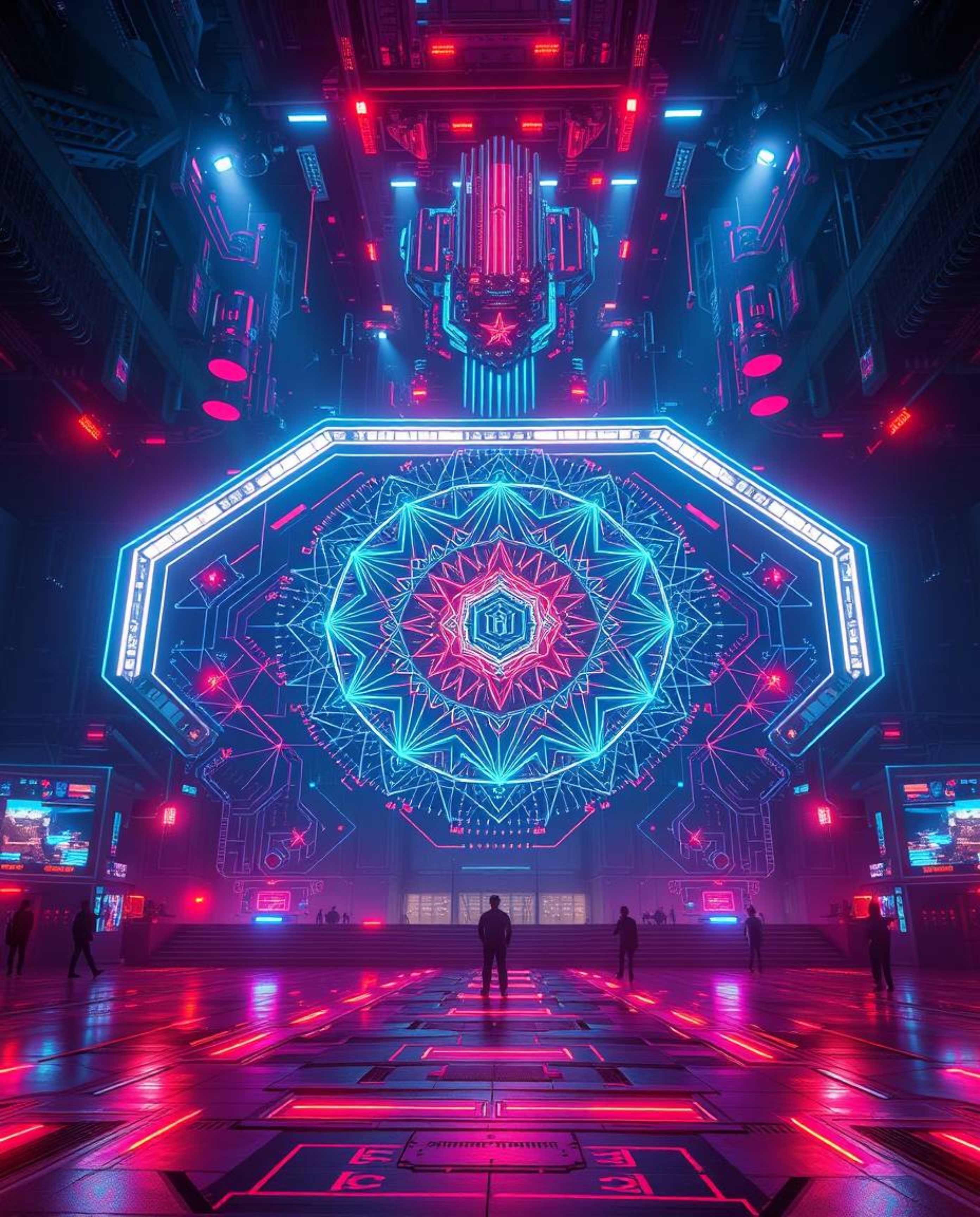 Immerse yourself in an epic scene of heroic scale, illuminated by captivating lens glow lighting. This portrayal features a f