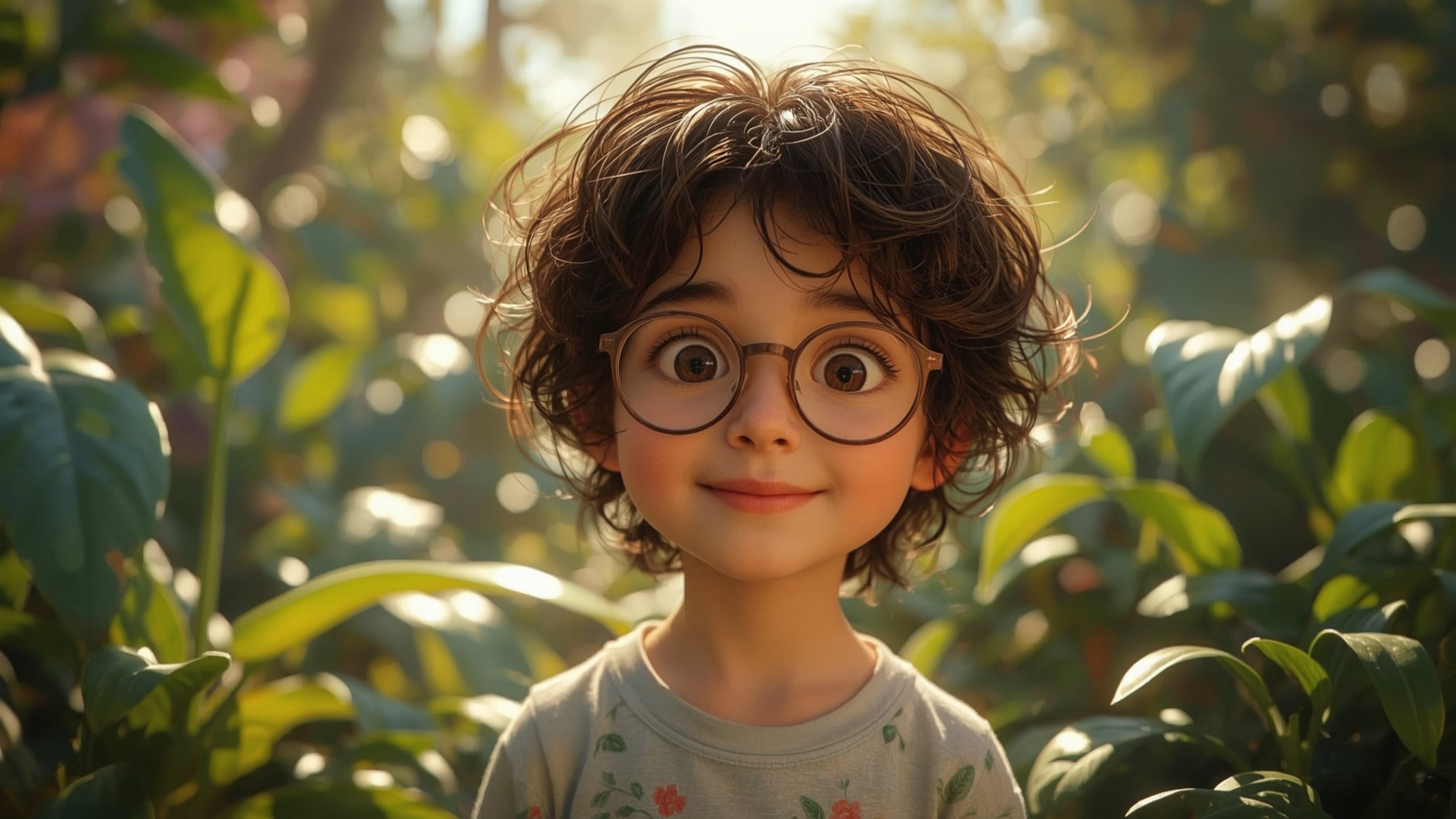 A high-resolution, professional-quality image captures a young, bespectacled homeschooled genius with a gentle, kind face and