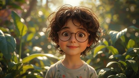 A high-resolution, professional-quality image captures a young, bespectacled homeschooled genius with a gentle, kind face and