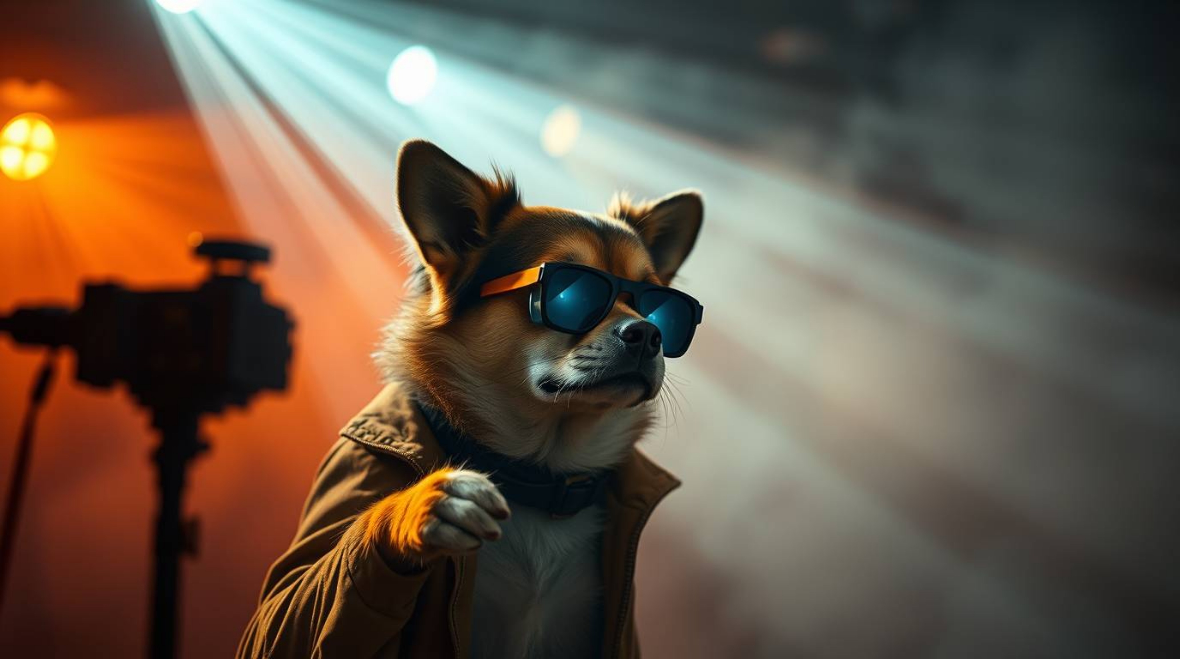 Imagine a canine Sherlock Holmes, a dog detective equipped with cutting-edge technology, presented in a visually stunning cin
