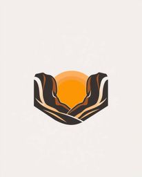 This is a geometric logo concept depicting a sunset illuminating sandstone cliffs within a canyon. The design emphasizes clea